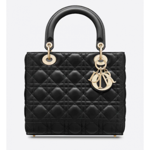 SAC FEMME DIOR MOYEN Agneau Cannage Noir M0565O