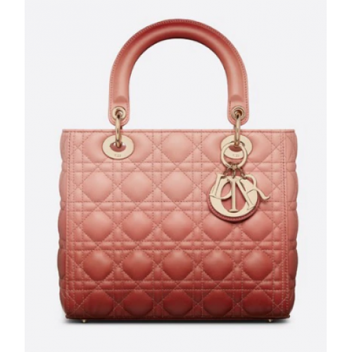 SAC FEMME DIOR MOYEN Agneau Cannage Rose Dégradé M0565OS