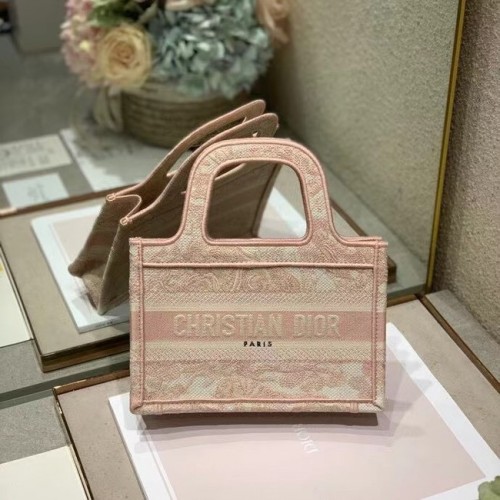 MINI DIOR BOOK TOTE Broderie S5475Z rose