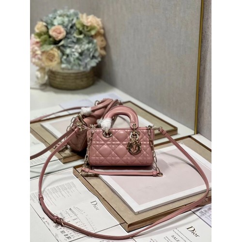 SAC MINI DIOR LADY D-JOY Agneau Cannage M0540ONG rose