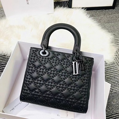 MINI SAC LADY DIOR CUIR DE VEAU M0579S noir