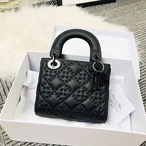 MINI SAC LADY DIOR CUIR DE VEAU M0598S noir