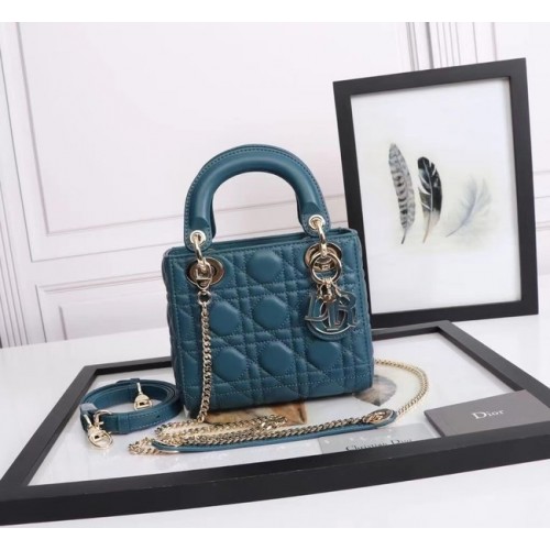 MINI SAC LADY DIOR Agneau M0566OE bleu