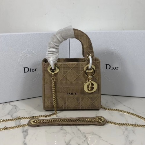 MINI SAC CABAS LADY DIOR EN TOILE BRODÉE C4531 Nude