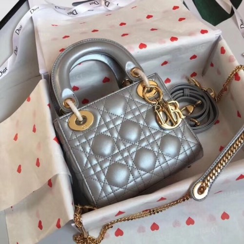 MINI LADY DIOR-TAS VAN LAMSLEER M15P gris