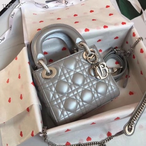 MINI LADY DIOR-TAS VAN LAMSLEER M15P gris