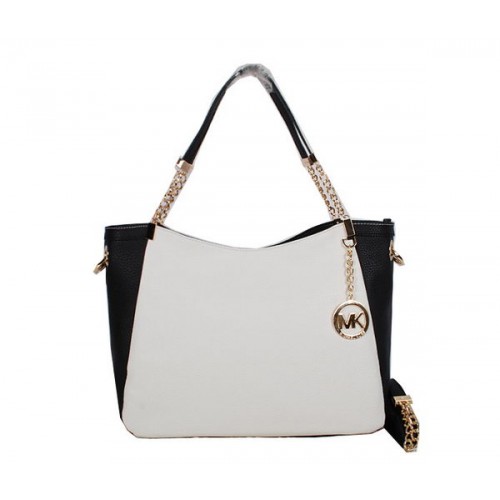 Michael Kors Jet Set Sac De Voyage Cuir Grainé MK0913 Noir&Blanc
