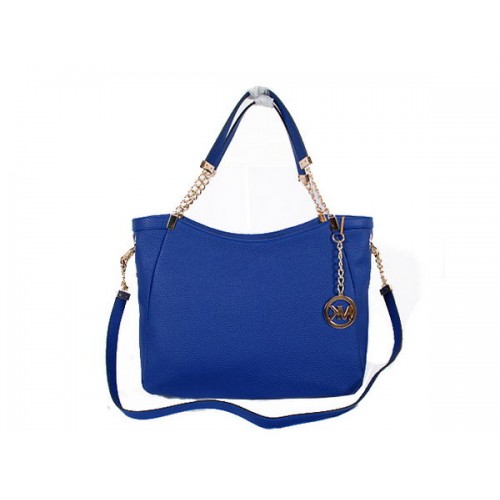 Michael Kors Jet Set Sac De Voyage Cuir Grainé MK8706 Bleu