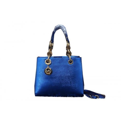 Michael Kors Jet Set Sac De Voyage En Cuir Irisé MK9008 Bleu