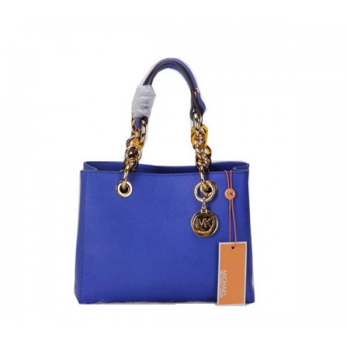 Michael Kors Jet Set Sac De Voyage En Cuir D'origine MK0619 Bleu