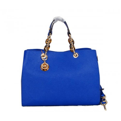 Michael Kors Jet Set Sac De Voyage En Cuir Saffiano MK8860 Bleu