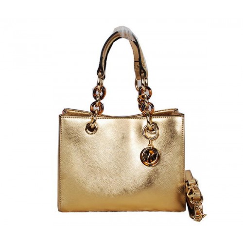 Michael Kors Jet Set Sac De Voyage En Cuir Brillant MK0915 Or