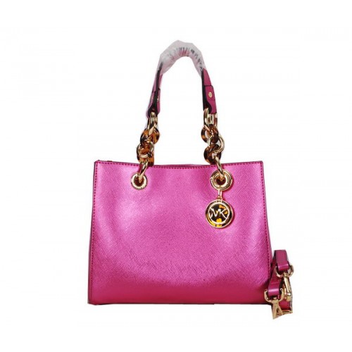 Michael Kors Jet Set Sac De Voyage En Cuir Brillant MK0915 Rose Clair
