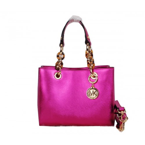 Michael Kors Jet Set Sac De Voyage En Cuir Brillant MK0915 Rose