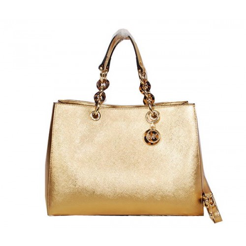 Michael Kors Jet Set Sac De Voyage En Cuir Brillant MK0916 Or