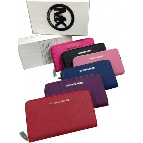 Michael Kors MK3011 Portefeuille zippé en cuir Saffiano