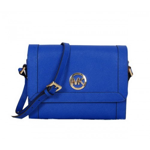 Michael Kors Sac Messenger Cuir Saffiano MK8702 Bleu