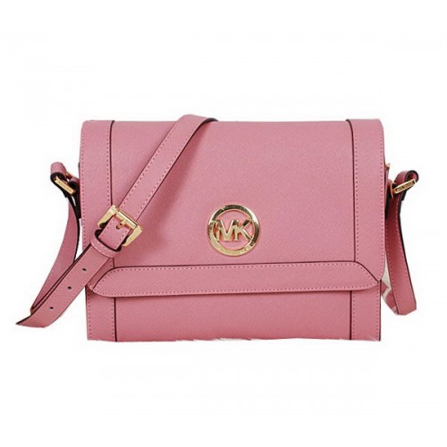 Michael Kors Sac Messenger Cuir Saffiano MK8702 Rose