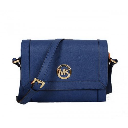 Michael Kors Sac Messenger Cuir Saffiano MK8702 Bleu Royal