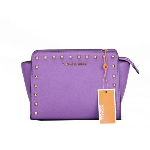 Michael Kors Mini Selma Messenger Bag MK1868 Lavande Violet Rivet