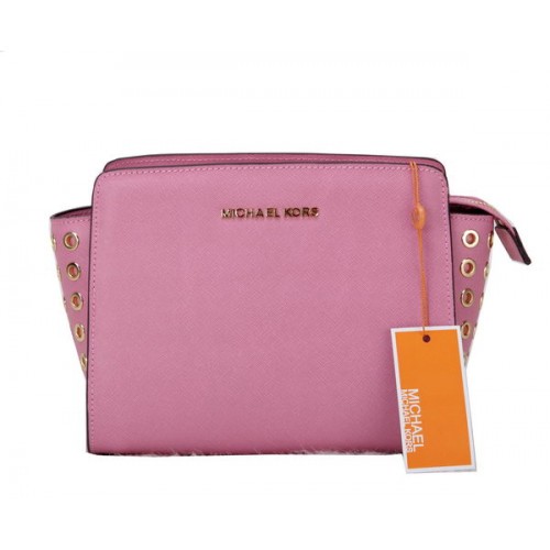 Michael Kors Mini Selma Messenger Bag Original Cuir MK1889 Rose