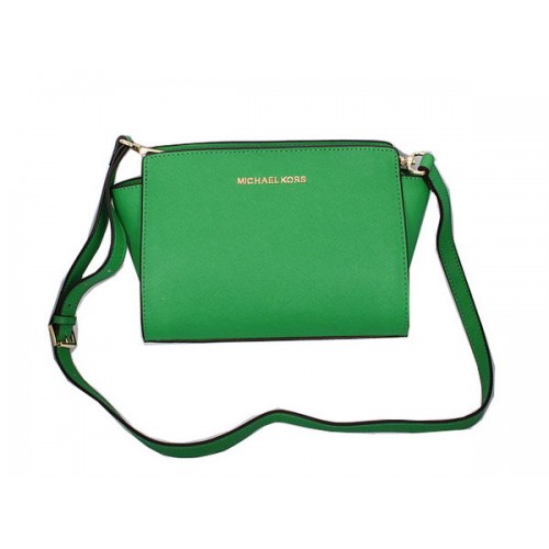 Michael Kors Mini Selma Messenger Bag Original Cuir MK8701 Vert