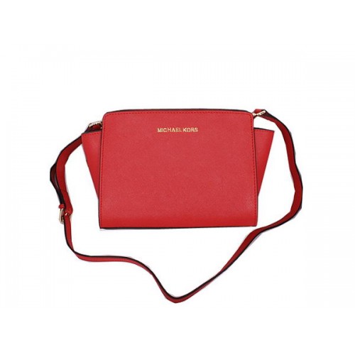 Michael Kors Mini Selma Messenger Bag Original Cuir MK8701 Rouge