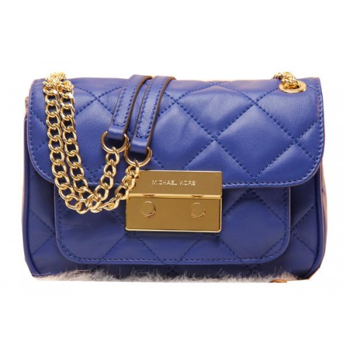Michael Kors Pochette en cuir d'origine MK0819 Bleu