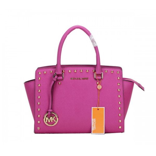 Michael Kors Sac Selma en cuir d'origine MK1867 Pêche