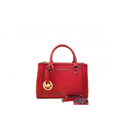 Michael Kors Selma Original Sac fourre-tout en cuir Saffiano MK1993 Rouge