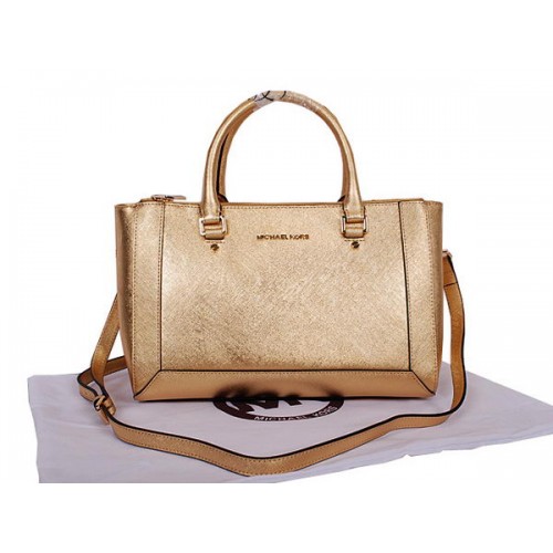 Michael Kors Selma Sac fourre-tout en cuir Saffiano MK8704 Or