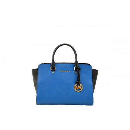 Michael Kors Selma Top-Zip Satchel Bag 1900 Noir&Bleu