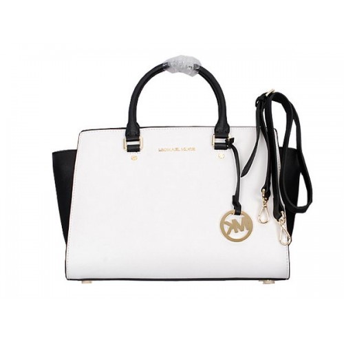 Michael Kors Selma Top-Zip Sacoche MK8700 Blanc et Noir