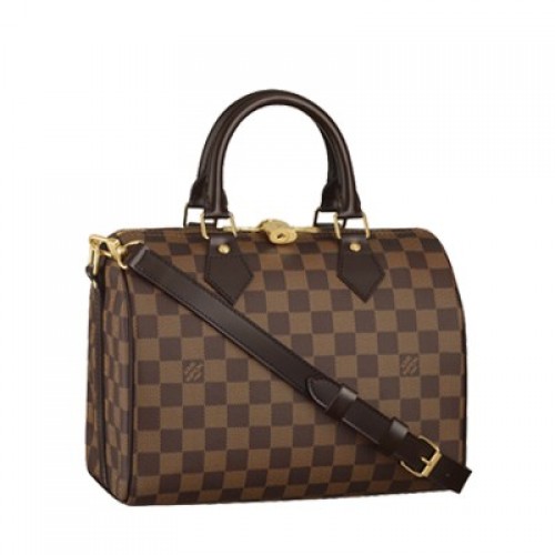 Louis Vuitton Damier Ebene Toile Speedy 25 Avec Bandoulière N41181