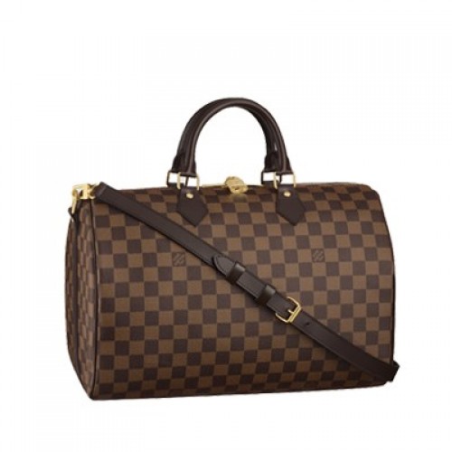 Louis Vuitton Damier Ebene Toile Speedy 35 Avec Bandoulière N41182