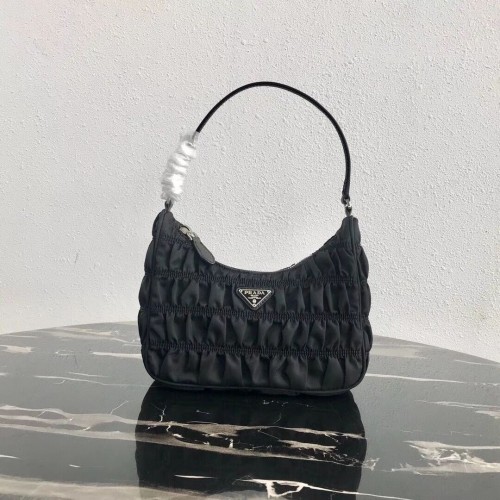 Prada Mini sac en nylon et cuir Saffiano 1NE204 noir