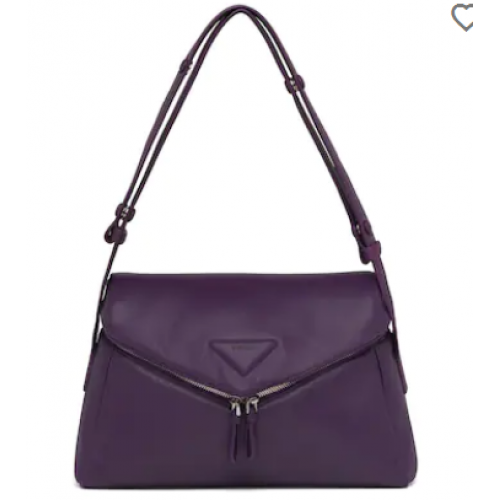 Sac Prada Signaux en cuir nappa matelassé 1BC165 violet