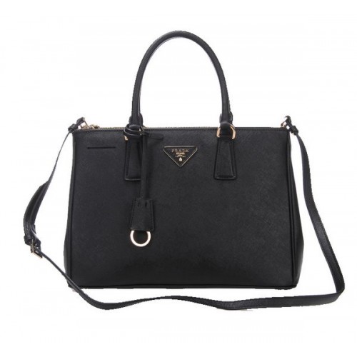 Prada BN2274 Sac fourre-tout en cuir de veau Saffiano noir