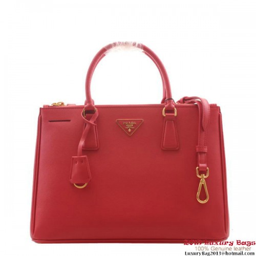 Prada BN2274 Sac fourre-tout en cuir de veau rouge Saffiano