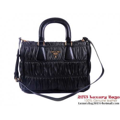 Prada BN2394 Gaufre Sac fourre-tout en cuir nappa Noir