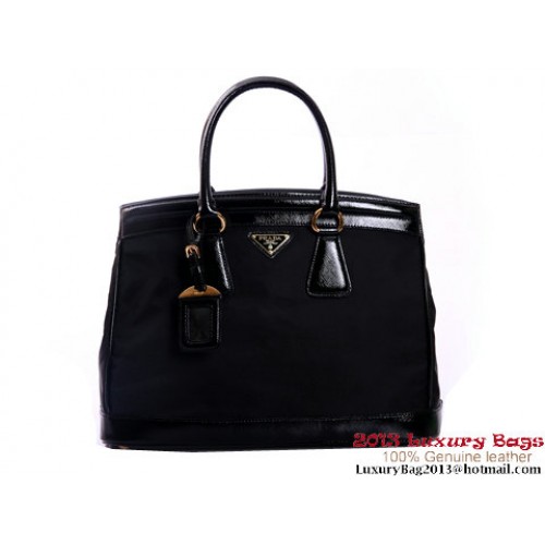 Prada Bluette Saffiano Cuir Lux Canvas Sac à main BN2402 Noir