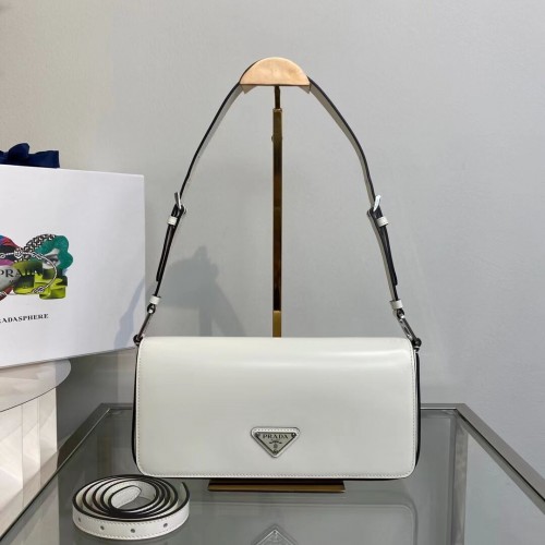 Prada Sac Prada Femme en cuir brossé 1BD323 Blanc