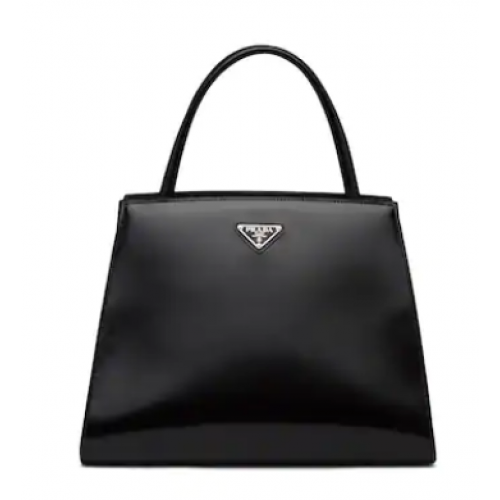 Prada Sac à main en cuir brossé 1BA321 noir