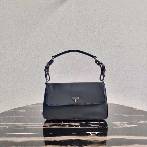 Prada Petit sac en cuir brossé 2AD138 noir