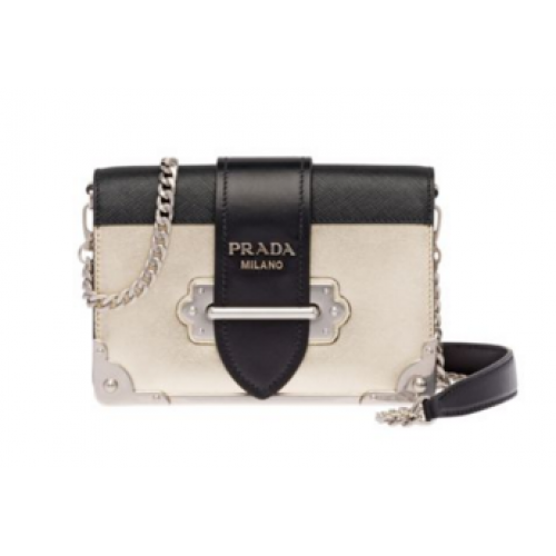 Prada Cahier sac en cuir de veau 1BH018 or