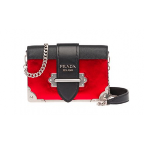 Prada Cahier sac en cuir de veau 1BH018 rouge