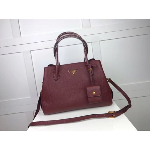 Prada Sac en cuir de veau 1127 Bordeaux
