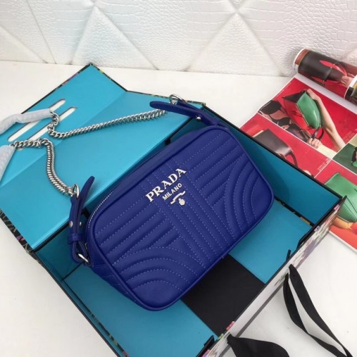 Prada Sac en cuir de veau 183 bleu