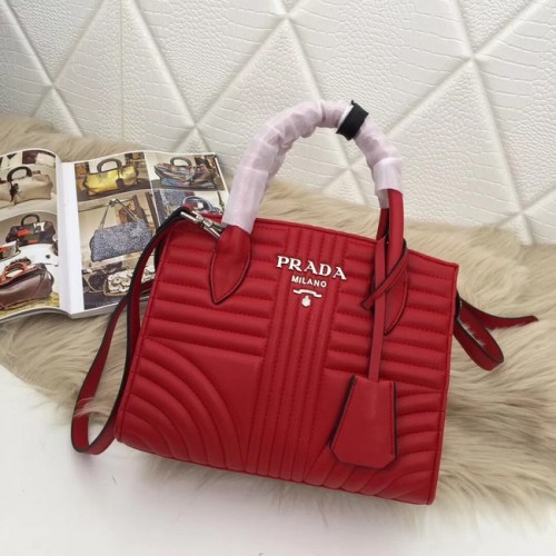Prada Sac en cuir de veau 1BA045 rouge