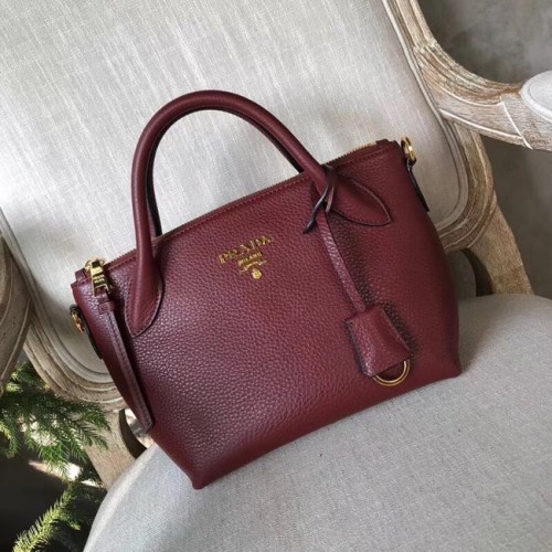 Prada Sac en cuir de veau 1BH111 Bordeaux